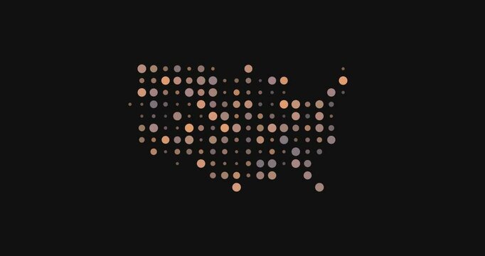 Generative Dots Form USA Map Animation