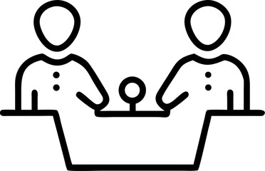 meeting vector outline icon on white or transparent background