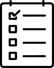 to do list vector outline icon on white or transparent background