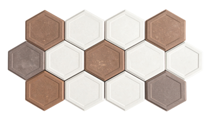Hexagon Paving blocks isolated on transparent background