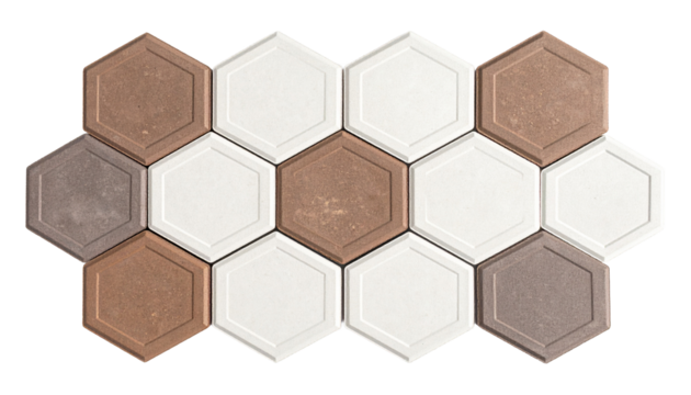 Hexagon Paving blocks isolated on transparent background