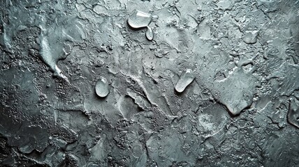 Close-up of water droplets on textured gray surface, highlighting freshness and modern aesthetics, perfect for backgrounds or product displays.