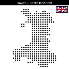 Big dots map of wales in United Kingdom