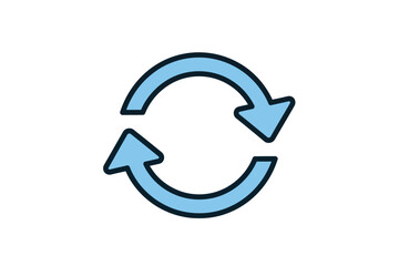 Circular Arrows Showing Rotation or Refresh Process