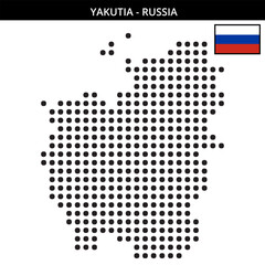 Fototapeta premium Big dots map of Yakutia in Russia