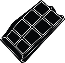 chocolate Bar Sketch in Black and White Dessert Art with Minimalist Sweet Design for Tasty Treat Illustration 