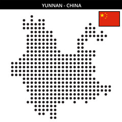 Fototapeta premium Big dots map of yunnan in China