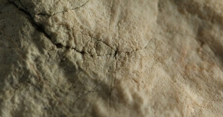 Close-up shot of weathered sandstone with dark shadowed texture lines
