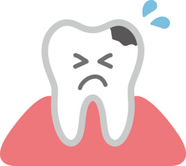 어금니 충치 벡터