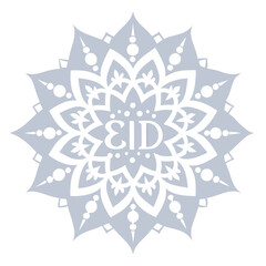 Graceful White Eid Background with Lace-Inspired Mandala Patterns