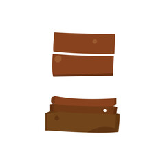 Cartoon wooden planks set. Rustic timber boards in flat style, on white background.