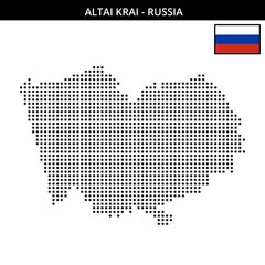 Fototapeta premium Medium dots map of altai-krai in Russia