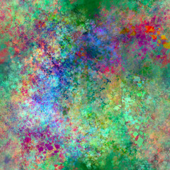 Multicolor transparent painterly strokes, splashes, smudges Abstract blurry painted mottled seamless pattern in bright tones Grunge effect Grainy spotted background