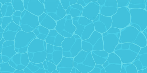 Abstract background of blue pool water with sun reflections, sea and ocean surface. Vector illustration suitable for summer, vacation, travel.