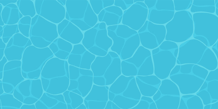 Abstract background of blue pool water with sun reflections, sea and ocean surface. Vector illustration suitable for summer, vacation, travel.