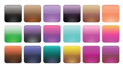 Colorful Gradient Square Buttons