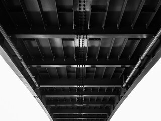 Bridge construction Metal work structure Industry Architecture details black and white