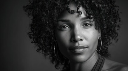 Capture a confident portrait featuring a steady gaze and a firm expression that conveys quiet determination. Use high-contrast lighting to emphasize defined facial contours against a simple backdrop