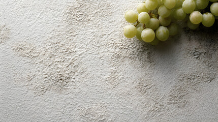 Spoiled green grapes covered in mold on a textured surface, illustrating the impact of food waste and overconsumption in modern society and its consequences