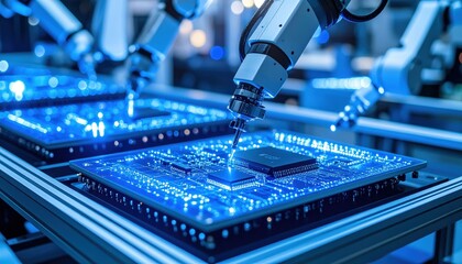 Automated Circuit Board Assembly with Robotic Arms