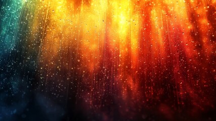 Vibrant abstract background with cascading colors and shimmering particles, perfect for creative projects and digital designs.