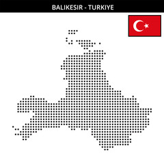 Fototapeta premium Medium dots map of balikesir in Turkiye