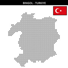Medium dots map of Bingol in Turkiye