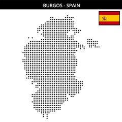 Obraz premium Medium dots map of burgos in Spain