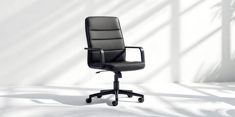 Modern Black Leather Office Chair Ergonomic Design for Comfort and Productivity