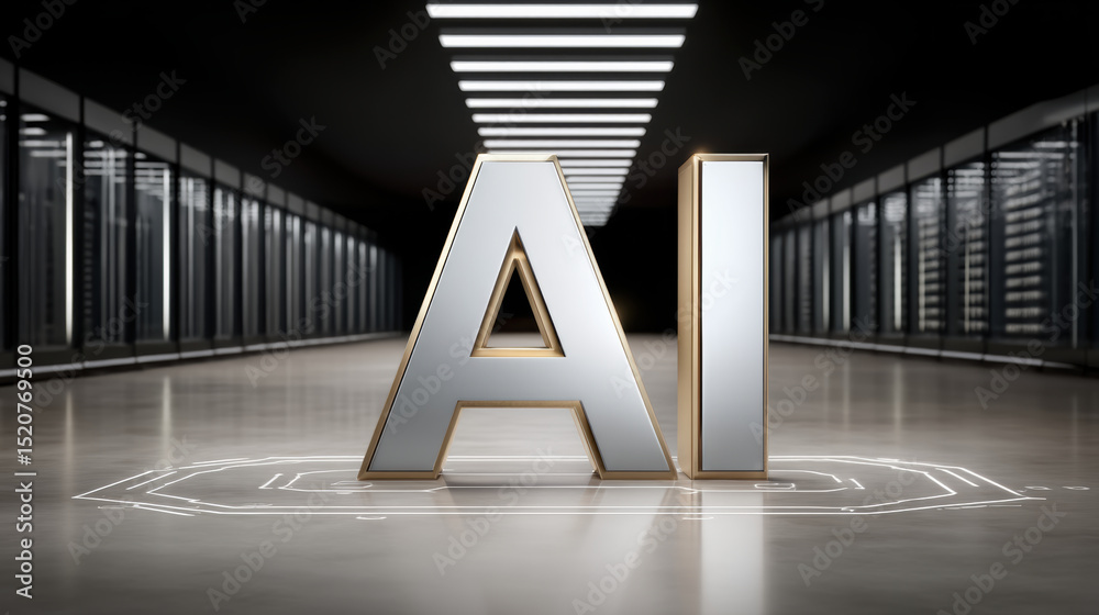 Poster ai integration in cloud data center with api connection for advanced technology and digital transfor