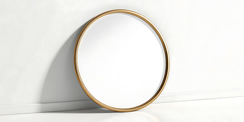 Minimalist Round Mirror with Golden Frame Modern Wall Decor