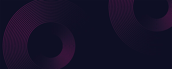 Dark abstract background with glowing circles. Swirl circular lines element. Shiny lines. Futuristic technology concept.