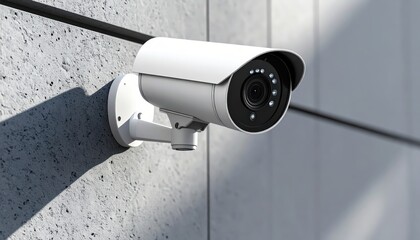 Security Camera Mounted on a Modern Building Exterior