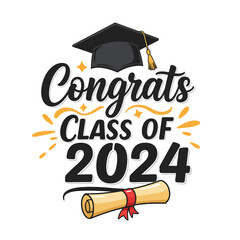 Class of 2026 - Typography. black text isolated white background. Vector illustration of a graduating class of 2026. graphics elements for t-shirts, and the idea for the sign