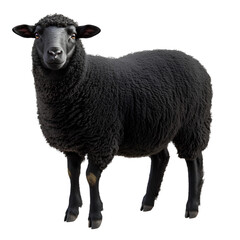 Fototapeta premium Black Sheep Isolated on Transparent Background – High-Resolution PNG