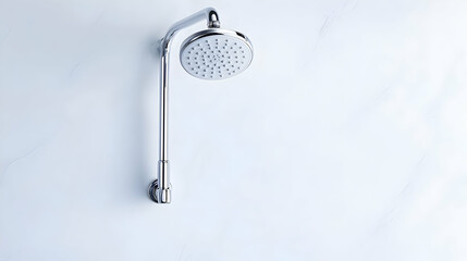 Modern Chrome Shower Head On White Wall