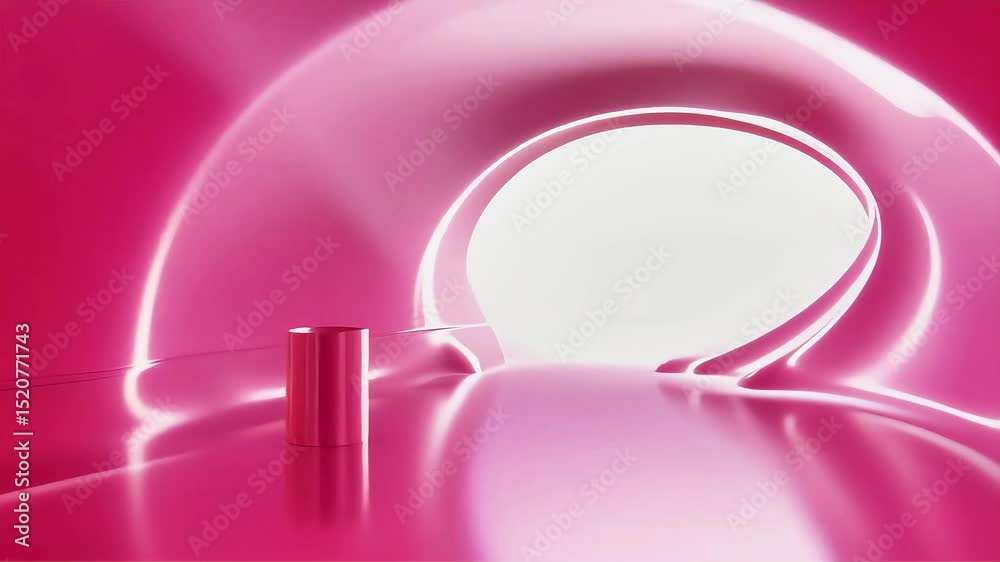 Aufkleber pink abstract tunnel with cylinder: a dynamic visual journey