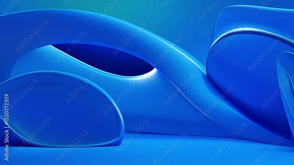 Poster abstract blue forms dynamic 3d animation