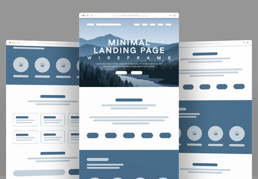 Landing Page Wireframe UI Template Design