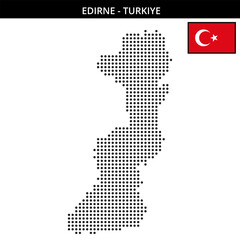 Obraz premium Medium dots map of edirne in Turkiye