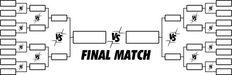 Tournament Bracket Template Design Your Own Championship Showdown with this Customizable 16-Team Final Match Illustration