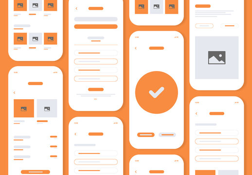 Mobile App Wireframe UI UX Design Template