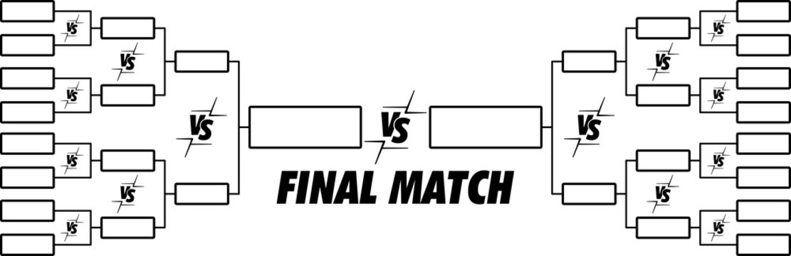 Tournament Bracket Template Design Your Own Championship Showdown with this Customizable 16-Team Final Match Illustration
