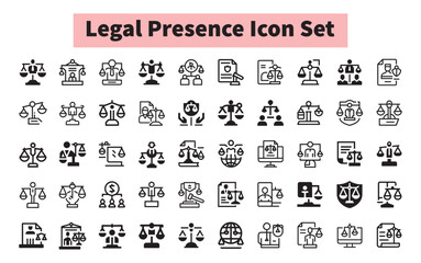 Top legal presence Icon Set. Business name Idea Icon Set. Business Analysis Editable Stroke Line Icons. Symbol. innovation, strategy, values, loyal customers, identity, brand value, design, logo, .svg