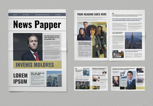 Modern Newspaper Template Design Layout