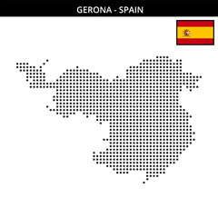 Medium dots map of gerona in Spain