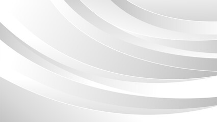 Elegant modern white and gray curved background. Minimalist abstract flow lines for modern business wallpaper, presentation, banner, cover, template design, website, and more
