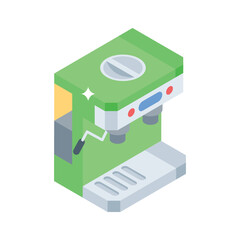 Get this isometric icon of modern coffee machine