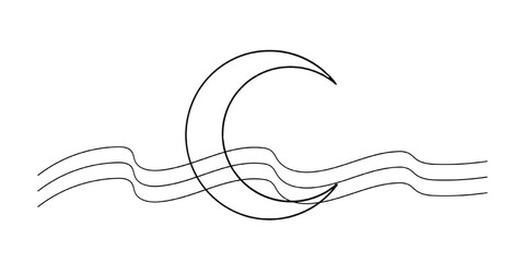 illustration of half moon 