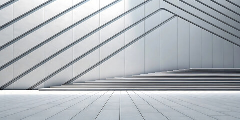 Obraz premium Abstract Diagonal Lines on Light Gray Gradient Background Modern Architecture Design